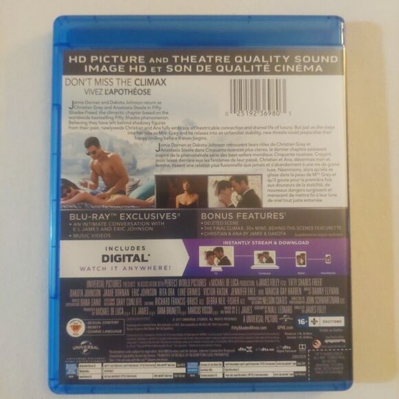 Fifty Shades Freed Blu-Ray+DVD+Digital English French Spanish Widescreen - Picture 3 of 5